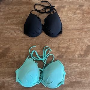 TWO Victoria’s Secret PINK Underwire Bathing Suit Tops